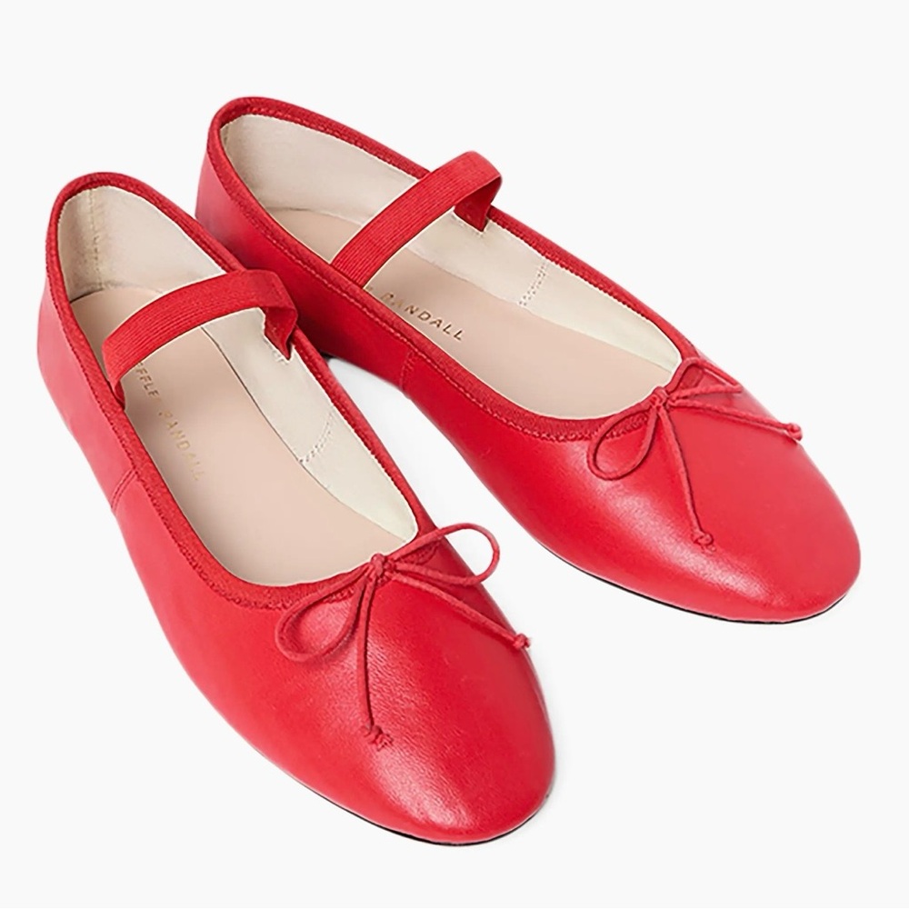Loeffler Randall Leonie Red Leather Ballet Flats Size 9.5